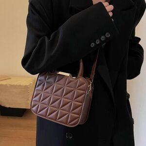 Brown Faux Leather small Tote